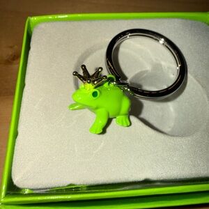 Prince Frog Keychain with Gold Crown